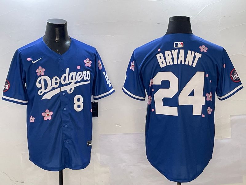 Men Los Angeles Dodgers #24 Bryant Blue Sakura Edition 2025 Nike MLB Jersey style 9->los angeles dodgers->MLB Jersey